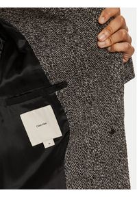 Calvin Klein Płaszcz wełniany Herringbone Single K20K207710 Szary Regular Fit. Kolor: szary. Materiał: wełna #4