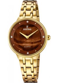 Zegarek damski Festina F20601-C CYRKONIE złoty. Kolor: złoty #1