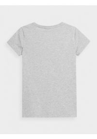 outhorn - T-shirt z dekoltem w serek damski. Okazja: na co dzień. Typ kołnierza: dekolt w serek. Materiał: bawełna, wiskoza, jersey. Wzór: aplikacja, gładki. Styl: casual, klasyczny #9