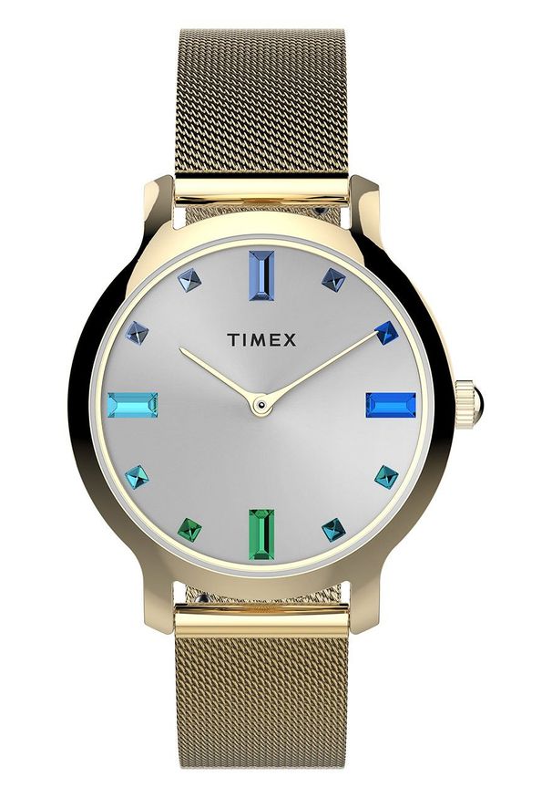 Timex Zegarek damski kolor srebrny. Kolor: srebrny. Materiał: materiał