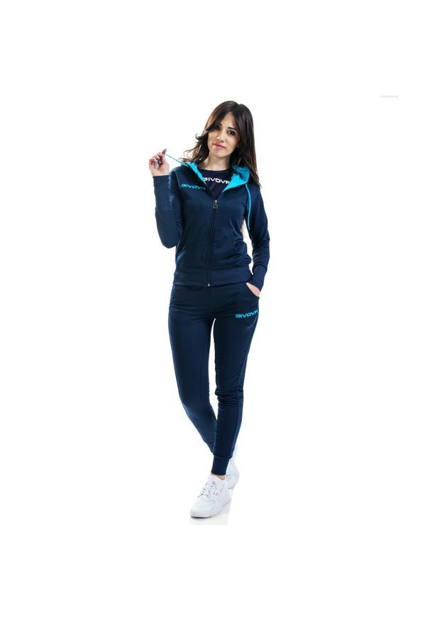 Givova - Tuta Lady. Okazja: na uczelnię, na co dzień. Kolor: niebieski. Materiał: dresówka. Styl: casual, sportowy