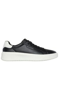 skechers - Buty męskie Skechers Court Break - Suit Sneaker 183175BLK - czarne. Okazja: na co dzień. Zapięcie: sznurówki. Kolor: czarny. Materiał: materiał, syntetyk, guma. Szerokość cholewki: normalna. Model: Skechers Sport #1