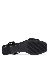 TOMMY HILFIGER - Tommy Hilfiger Sandały Suede Wrapped Mid Wedge FW0FW09235 Czarny. Kolor: czarny. Materiał: zamsz, skóra #3