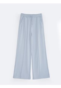 Big-Star - Spodnie damskie dresowe z szeroką nogawką błękitne Chitasanap 401/ Chitasana 401. Kolor: niebieski. Materiał: dresówka. Wzór: ze splotem