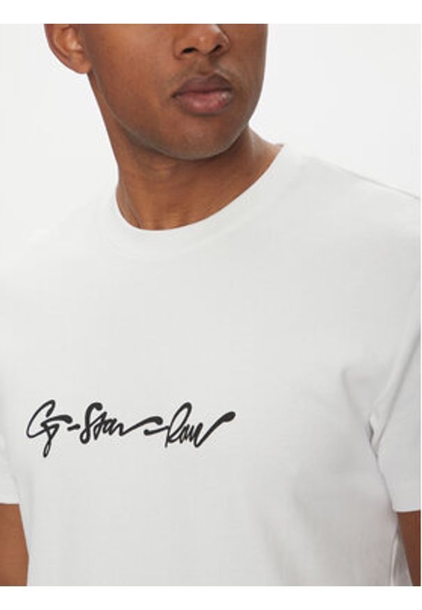 G-Star RAW - G-Star Raw T-Shirt G-Script D25150-C812 Biały Regular Fit. Kolor: biały. Materiał: bawełna