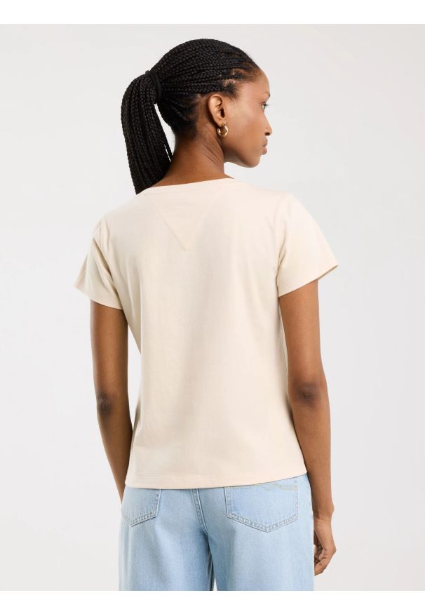 Big-Star - Koszulka damska z nadrukiem kremowa Alota 103. Okazja: na co dzień. Kolor: biały. Materiał: jeans, bawełna. Wzór: nadruk. Sezon: lato. Styl: casual, vintage, klasyczny