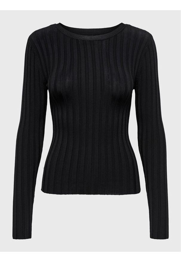 only - ONLY Sweter Ida 15268001 Czarny Regular Fit. Kolor: czarny. Materiał: wiskoza