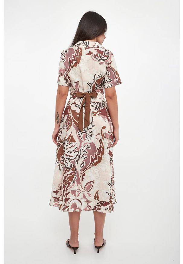 Marella Sport - Sukienka szmizjerka lniana Pacche MARELLA SPORT. Materiał: len. Typ sukienki: szmizjerki, sportowe. Styl: sportowy