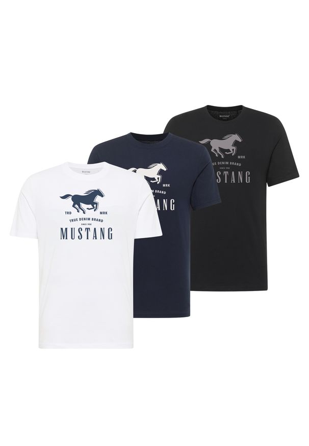 3-Pak T-Shirt Mustang Style Alex Biały Granatowy Czarny. Kolor: biały, niebieski, wielokolorowy, czarny