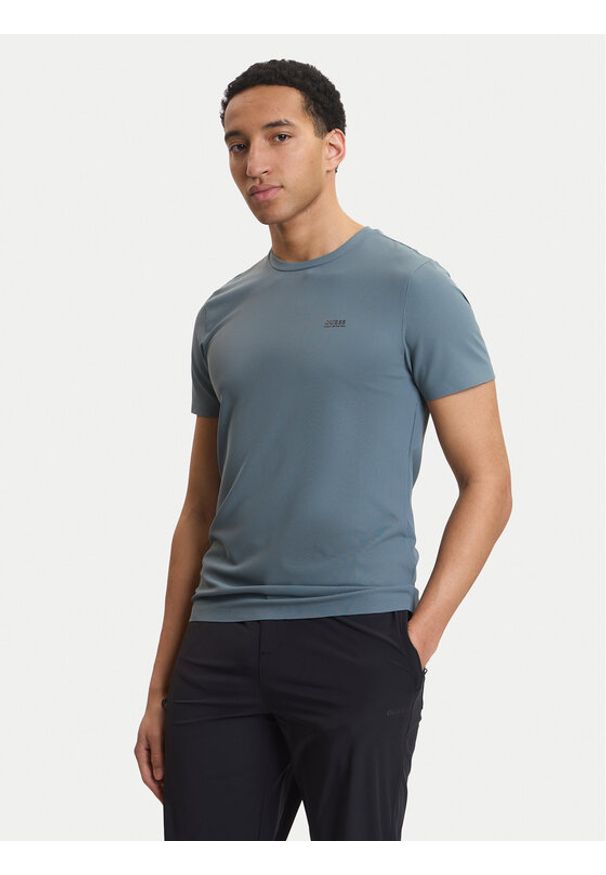 Guess T-Shirt M6RI19 KD202 Szary Slim Fit. Kolor: szary. Materiał: syntetyk