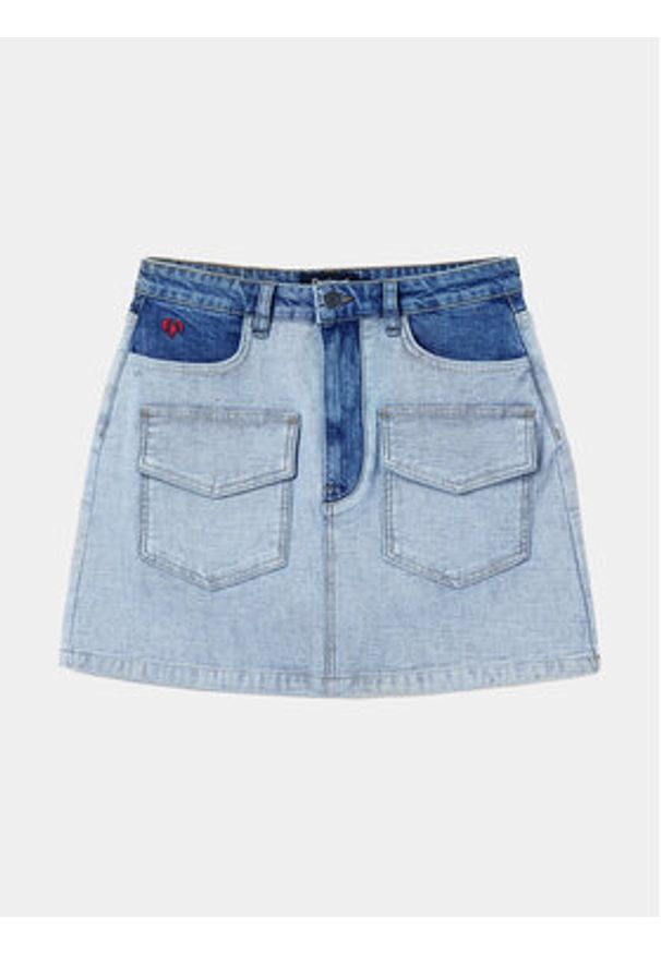 Desigual Spódnica jeansowa Rimini 24SWFD08 Niebieski Regular Fit. Kolor: niebieski. Materiał: bawełna