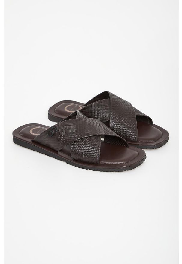 CESARE CASADEI - Klapki męskie skórzane CESARE CESADEI. Materiał: skóra
