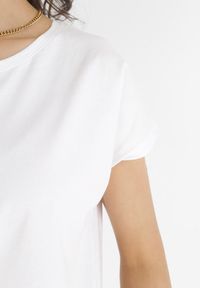 Born2be - Biały T-shirt Bawełniany z Krótkim Rękawem Erestusia. Okazja: na co dzień. Kolor: biały. Materiał: bawełna. Długość rękawa: krótki rękaw. Długość: krótkie. Styl: casual, elegancki #3