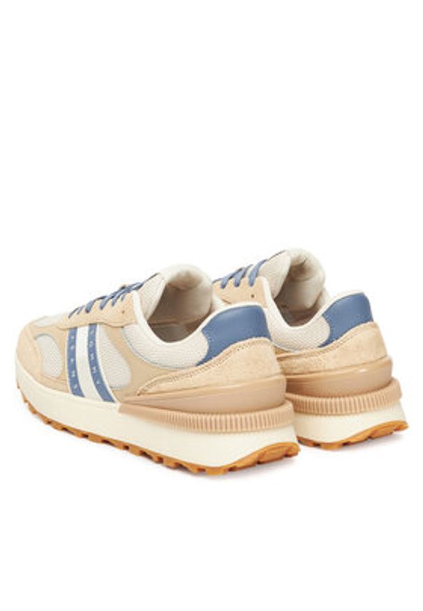 Tommy Jeans Sneakersy Tjm Technical Runner Ess EM0EM01537 Beżowy. Kolor: beżowy. Materiał: materiał
