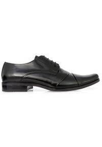 Modini - Wygodne czarne eleganckie buty męskie T33. Kolor: czarny. Materiał: skóra. Styl: elegancki #1