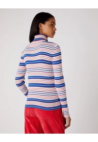 Wrangler - WRANGLER TURTLE NECK DAMSKI SWETER GOLF W PASKI BIT OF BLUE W8N0PWB19. Typ kołnierza: golf. Wzór: paski