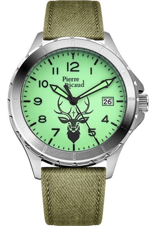 Zegarek Pierre Ricaud Zegarek męski Pierre Ricaud P97232.5223QRE zielony. Kolor: zielony