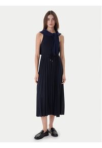 TOMMY HILFIGER - Tommy Hilfiger Sukienka codzienna WW0WW39342 Granatowy Regular Fit. Okazja: na co dzień. Kolor: niebieski. Materiał: wiskoza. Typ sukienki: proste. Styl: casual #4