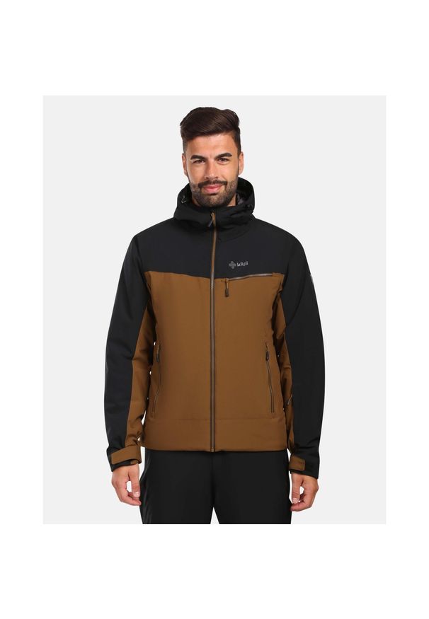 Męska kurtka narciarska Kilpi FLIP-M. Kolor: brązowy. Sezon: zima. Sport: narciarstwo