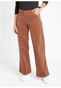 Spodnie sztruksowe Marlena bonprix kasztanowy. Kolor: brązowy. Materiał: elastan, materiał, sztruks, bawełna #2