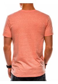 Ombre Clothing - T-shirt męski bez nadruku BASIC S1045 - pomarańczowy - XXL. Kolor: pomarańczowy. Materiał: wiskoza, bawełna, poliester