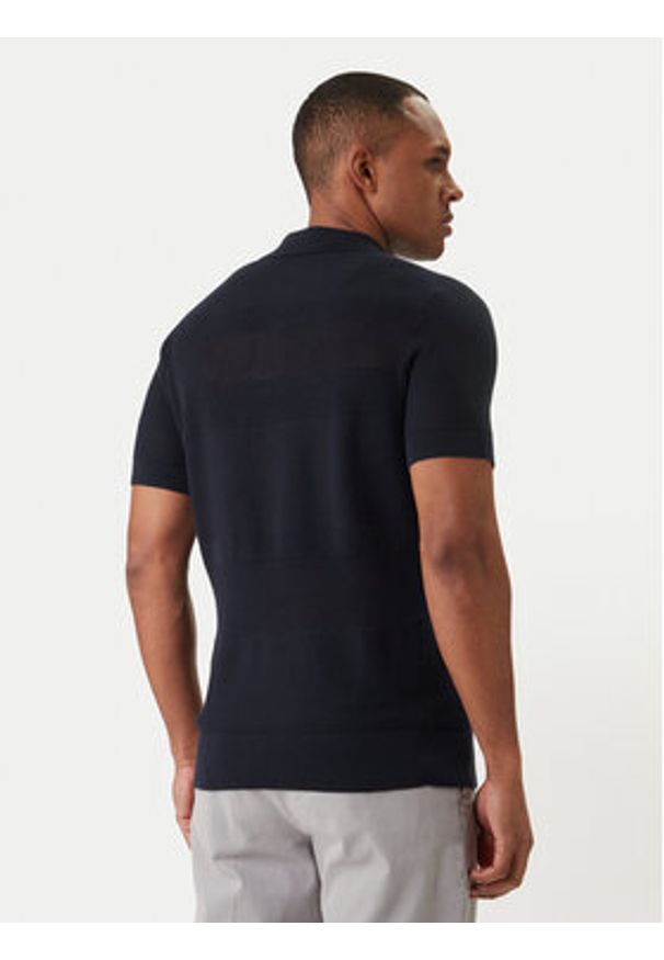 Karl Lagerfeld - KARL LAGERFELD Polo 655009 562301 Granatowy Regular Fit. Typ kołnierza: polo. Kolor: niebieski. Materiał: bawełna