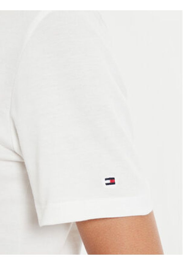 TOMMY HILFIGER - Tommy Hilfiger T-Shirt Script WW0WW43459 Écru Regular Fit. Materiał: bawełna