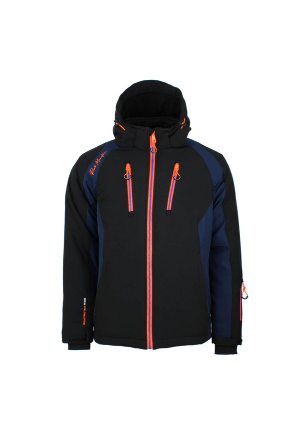 PEAK MOUNTAIN - Kurtka narciarska Peak Mountain Softshell. Kolor: niebieski, wielokolorowy, czarny. Materiał: softshell. Sport: narciarstwo