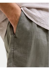 Jack & Jones Szorty materiałowe Lawrence 12253134 Zielony ciemny Wide Leg. Kolor: zielony. Materiał: len #5