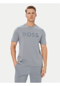 BOSS T-Shirt Structure Logo 50566883 Szary Regular Fit. Kolor: szary. Materiał: bawełna #1