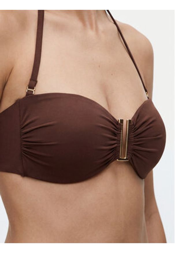 Max Mara Beachwear Góra od bikini Amelia 2616821239 Brązowy ciemny. Kolor: brązowy. Materiał: syntetyk