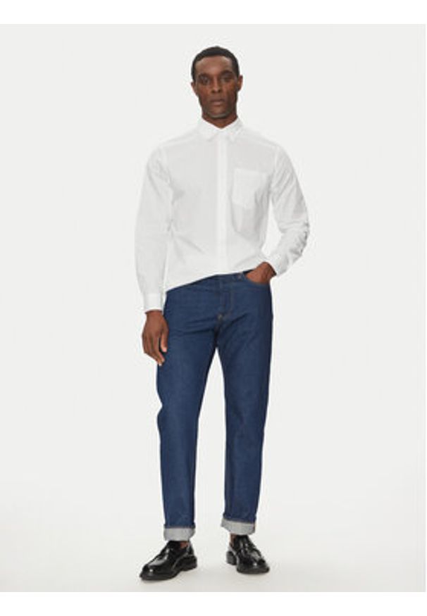 Calvin Klein Jeans Koszula LV040QM160 Biały Regular Fit. Kolor: biały. Materiał: bawełna