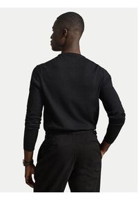 Polo Ralph Lauren Sweter Ls 710684957008 Czarny Slim Fit. Typ kołnierza: polo. Kolor: czarny. Materiał: bawełna #3