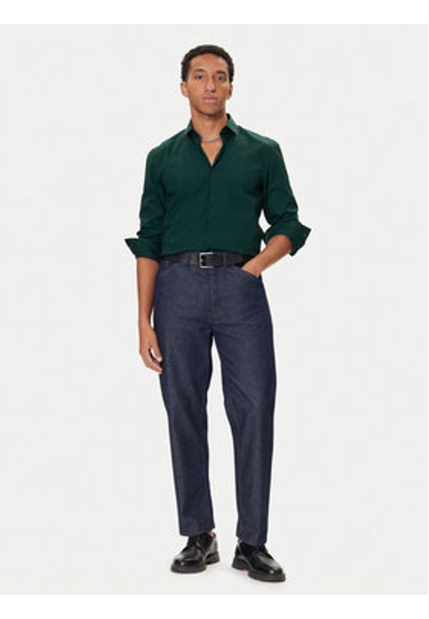 Hugo - HUGO Koszula Kenno 50289499 Zielony Slim Fit. Kolor: zielony. Materiał: bawełna
