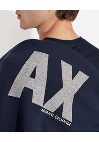 Armani Exchange - ARMANI EXCHANGE - Granatowa bluza z szarym logo. Kolor: niebieski. Materiał: materiał. Długość rękawa: długi rękaw. Długość: długie #3