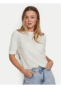 Vila Sweter Dalo 14084421 Biały Regular Fit. Kolor: biały. Materiał: bawełna #4