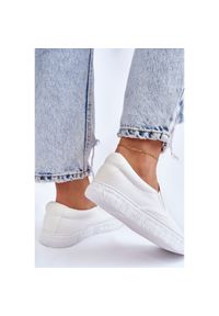 Big-Star - Damskie Tenisówki Slip-On Big Star LL274389 Białe. Zapięcie: bez zapięcia. Kolor: biały. Materiał: materiał #7