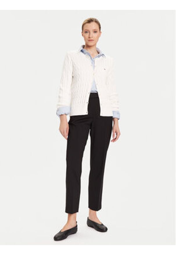 TOMMY HILFIGER - Tommy Hilfiger Chinosy WW0WW48353 Czarny Slim Fit. Kolor: czarny. Materiał: syntetyk