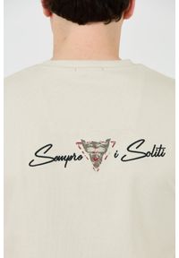 Aeronautica Militare - AERONAUTICA MILITARE Beżowy bawełniany męski t-shirt Short Sleeve, Rozmiar M. Kolor: beżowy. Materiał: bawełna #6