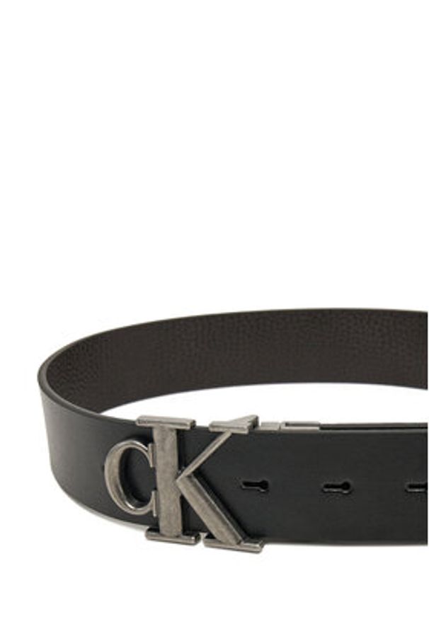 Calvin Klein Jeans Pasek Męski Monogram Plaque 35mm Rev/Adj LV04G7002G Czarny. Kolor: czarny. Materiał: skóra