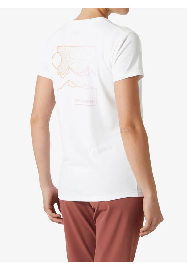 Koszulka szybkoschnąca damska Helly Hansen Skog Recycled Graphic Tee. Kolor: biały