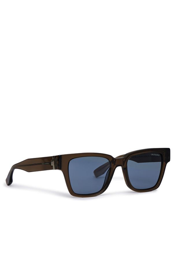 Trussardi Jeans - Trussardi Okulary przeciwsłoneczne TSM9026 Zielony. Kolor: zielony