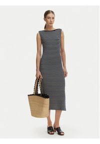 TOMMY HILFIGER - Tommy Hilfiger Sukienka codzienna WW0WW49311 Granatowy Slim Fit. Okazja: na co dzień. Kolor: niebieski. Materiał: wiskoza. Typ sukienki: proste. Styl: casual #4