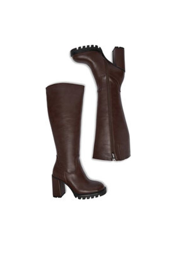 Nine West Kozaki CEO-HALA-01 Brązowy. Kolor: brązowy. Materiał: materiał