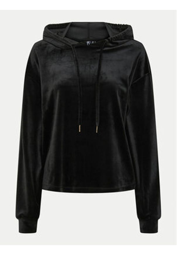 Pieces Bluza Silli 17154433 Czarny Regular Fit. Kolor: czarny. Materiał: welur