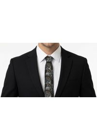 Męski Krawat - Chattier - Jasne Srebro i Stara Pomarańcza. Materiał: tkanina. Styl: retro #3