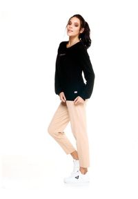 LEONE 1947 APPAREL - Damska bluza z okrągłym dekoltem Winter Chic Boxing Leone. Kolor: czarny. Materiał: tkanina. Sport: fitness