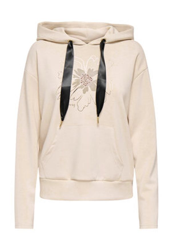 only - ONLY Bluza Fancy 15370578 Beżowy Regular Fit. Kolor: beżowy. Materiał: syntetyk
