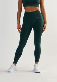 BESHAPED - Legginsy fitness damskie Beshaped Shape Up modelujące. Kolor: zielony. Materiał: nylon. Sport: fitness