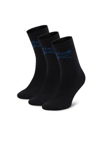 Zestaw 3 par wysokich skarpet unisex Reebok. Kolor: czarny